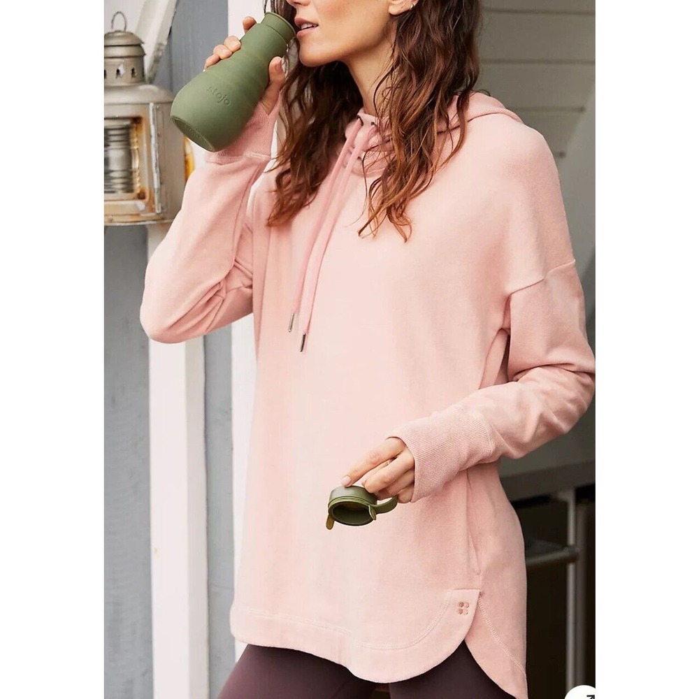 Sweaty Betty Escape Luxe Fleece Hoodie Size Small Blush Pink Pockets Athleisure